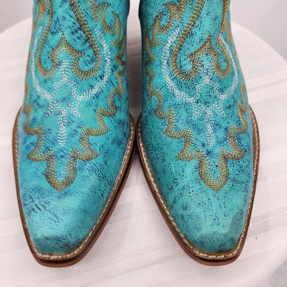 MYRA BAG Westerly Turquoise Western Leather Split Booties Ankle Boots 6-11 NWT - Picture 7 of 12